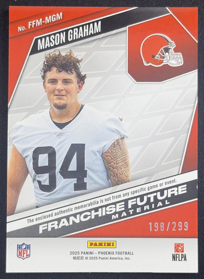 Mason Graham 2025 Panini Phoenix Franchise Future Material /299 Browns