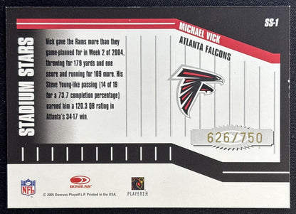 Michael Vick 2005 Donruss Classics Stadium Stars Goal Line Bronze /750 Falcons back