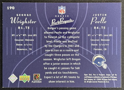 George Wrighster Justin Peelle 2003 Upper Deck Pros & Prospects /1800 Ducks back