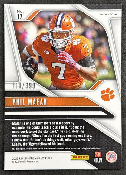 Phil Mafah 2025 Panini Prizm Draft Picks Red /399 cowboys back