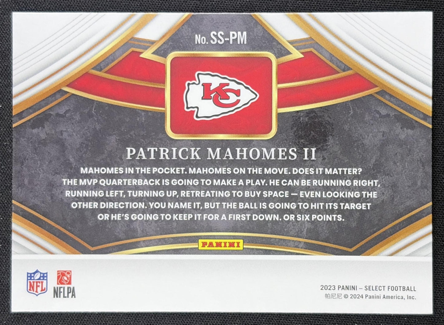 Patrick Mahomes II 2023 Panini Select Snapshots Chiefs