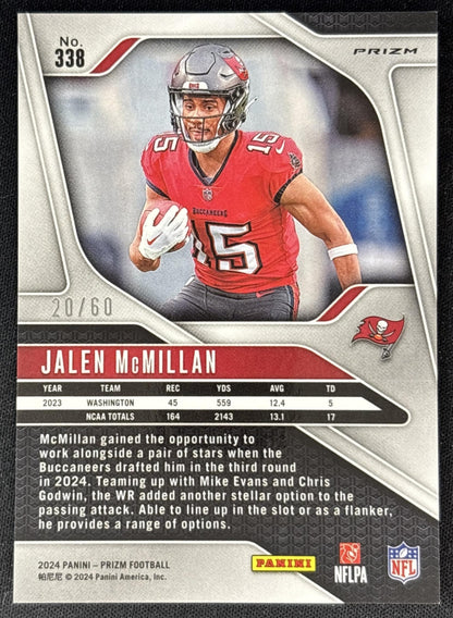 Jalen McMillan 2024 Panini Prizm Orange Wave /60 Buccaneers back