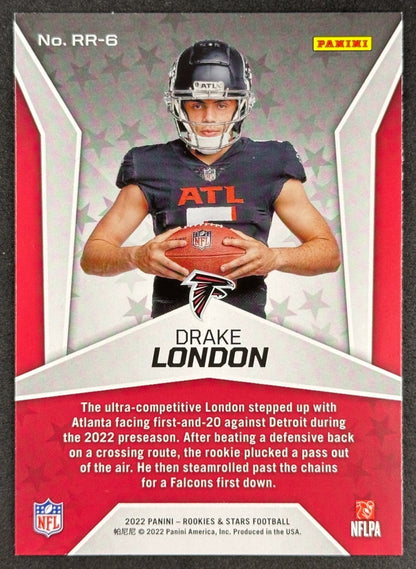 Drake London 2022 Rookies & Stars Rookie Rush Falcons Sports Trading Card