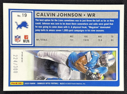 Calvin Johnson 2025 Panini Donruss Optic Wave Prizm /300 Lions