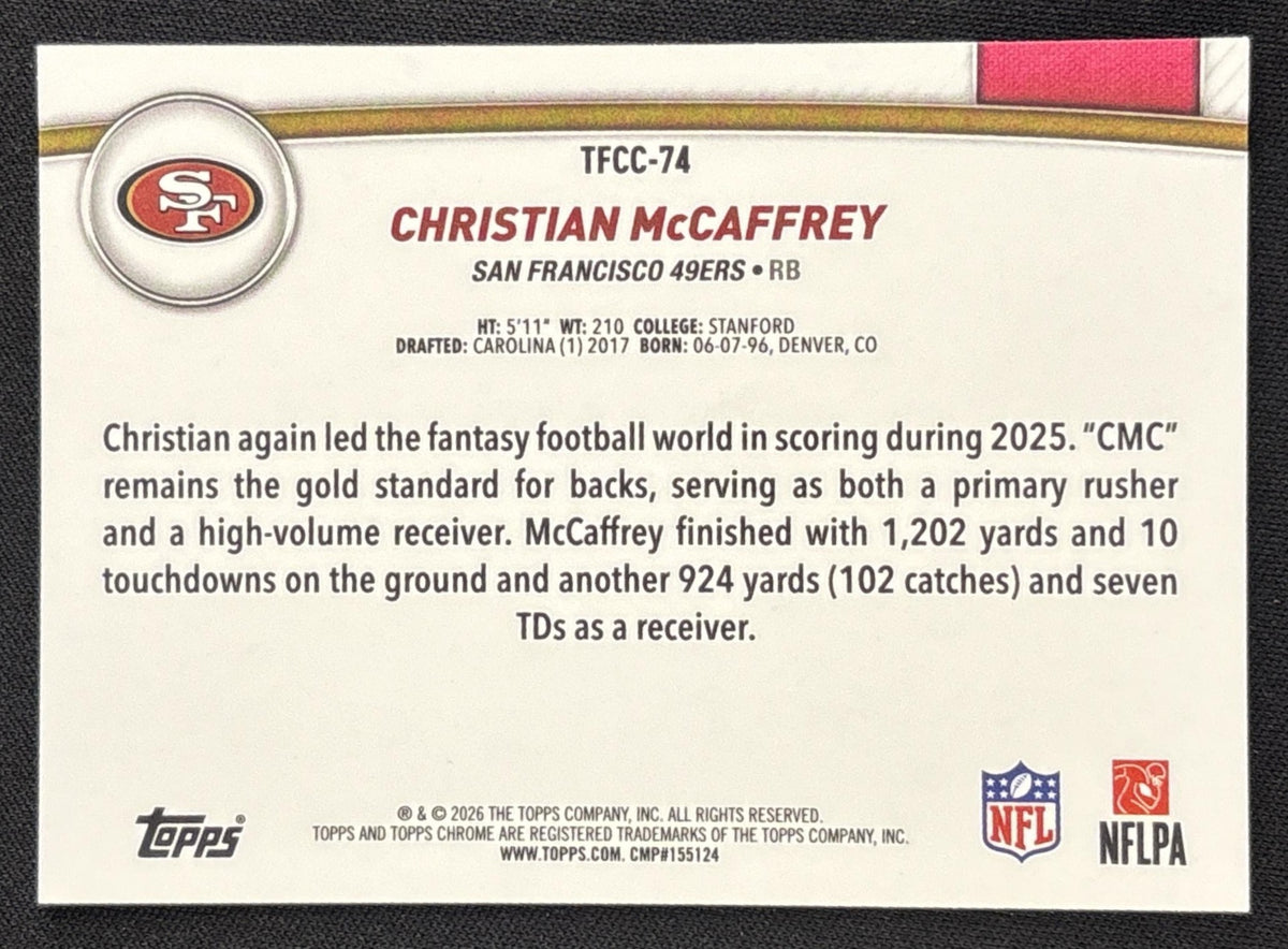 Christian McCaffrey 2026 Topps The Collection Chrome 49ers