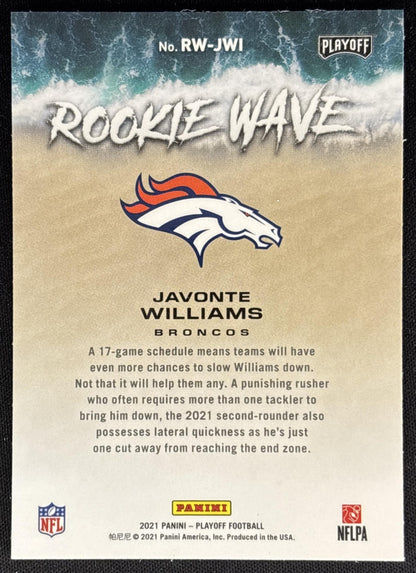 Javonte Williams 2021 Panini Playoff Rookie Wave Broncos