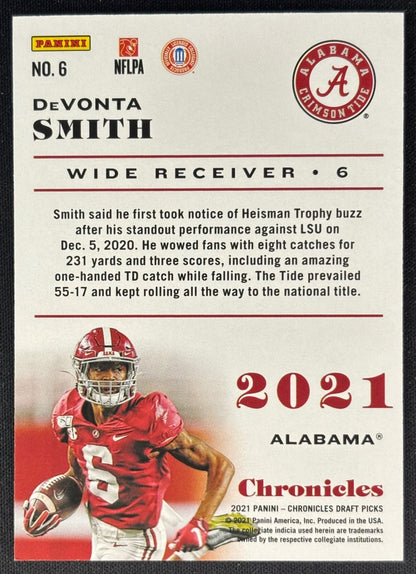 DeVonta Smith 2021 Chronicles Draft Picks Red /149 Crimson Tide
