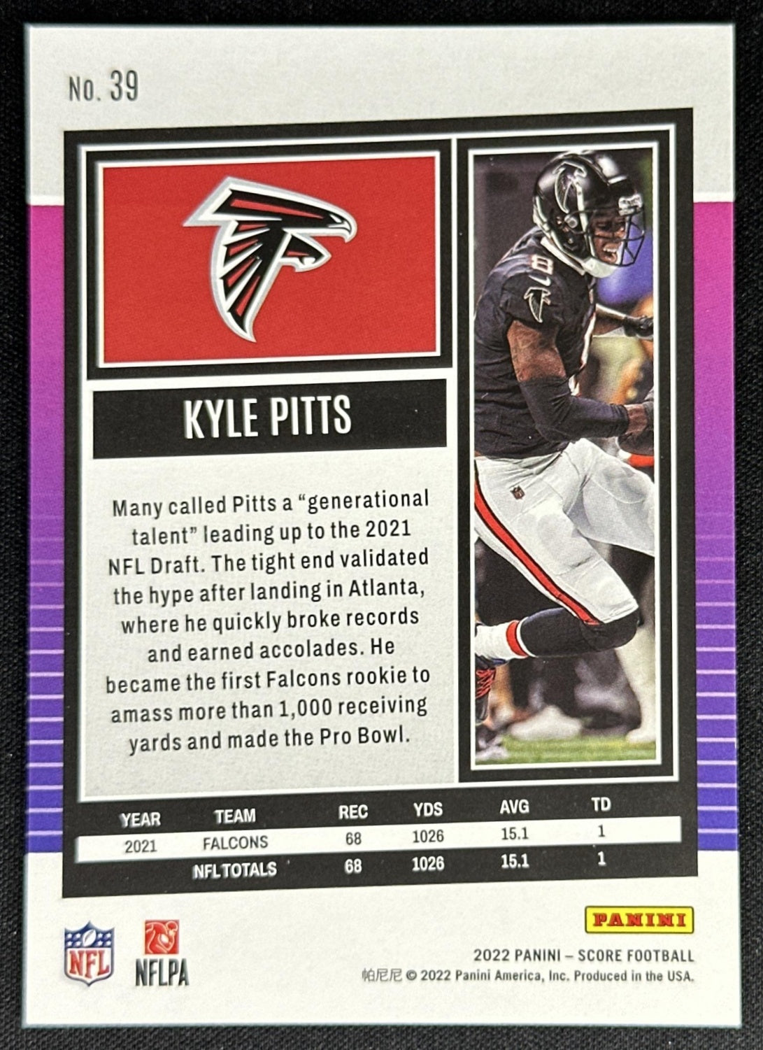 Kyle Pitts 2022 Panini Score Lava /599 Falcons