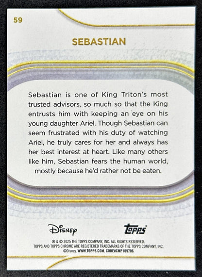 Sebastian 2025 Topps Chrome Disney Non-Sport Trading Cards