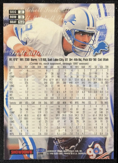 Scott Mitchell 1998 Fleer Flair Showcase Row 3 Lions