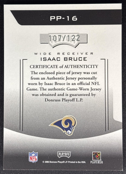 Isaac Bruce 2006 Playoff Prestige Prestigious Pros Jerseys Bronze /122 Rams