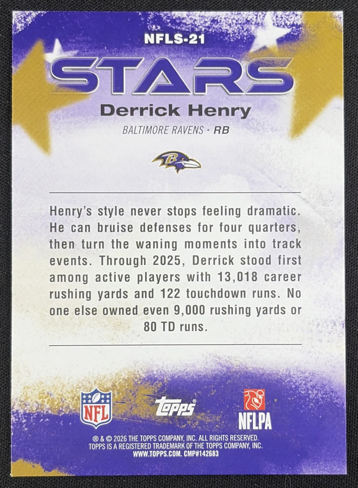 Derrick Henry 2026 Topps NFL Stars Ravens