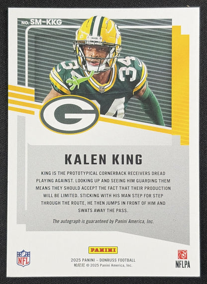 Kalen King 2025 Panini Donruss Signature Marks Packers