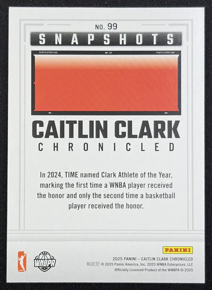Caitlin Clark 2025 Panini Chronicled Snap Shots Holo Fever Indiana Fever