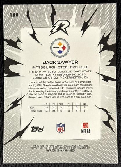 Jack Sawyer 2025 Topps Resurgence Prism Refractor Steelers back