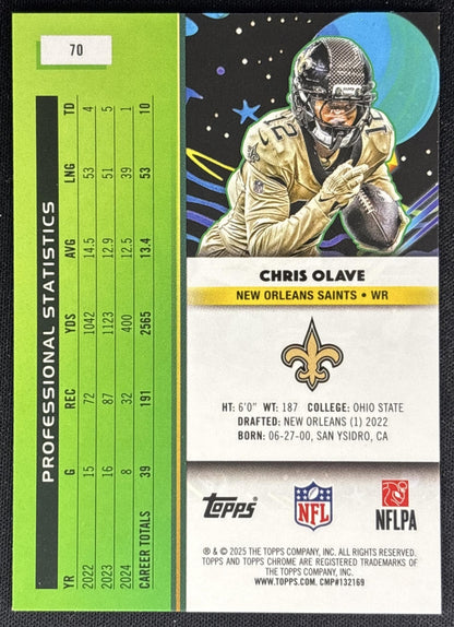 Chris Olave 2025 Topps Cosmic Chrome Saints back