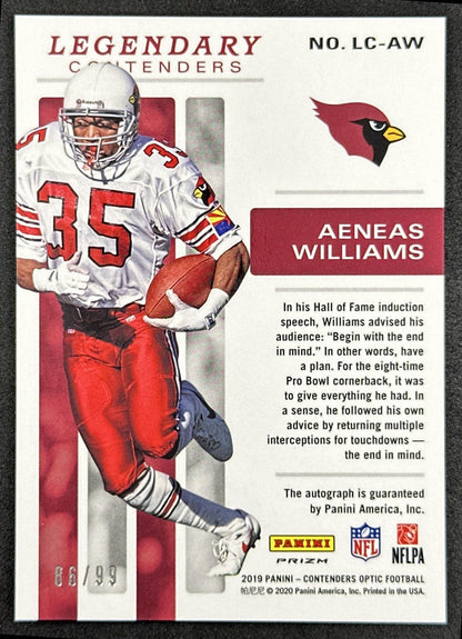 Aeneas Williams 2024 Panini Certified Immortals Red Mirror /99 Cardinals