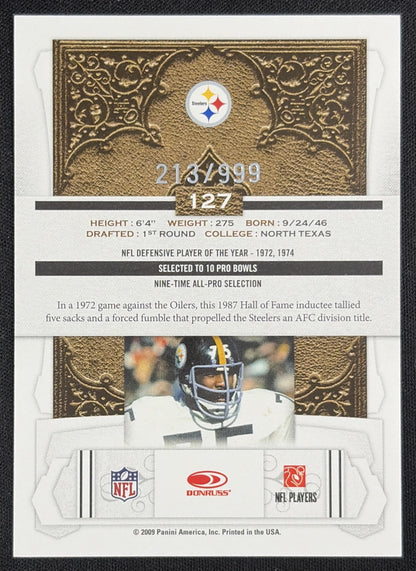 Joe Greene 2009 Panini Donruss Classics /999 Pittsburgh Steelers