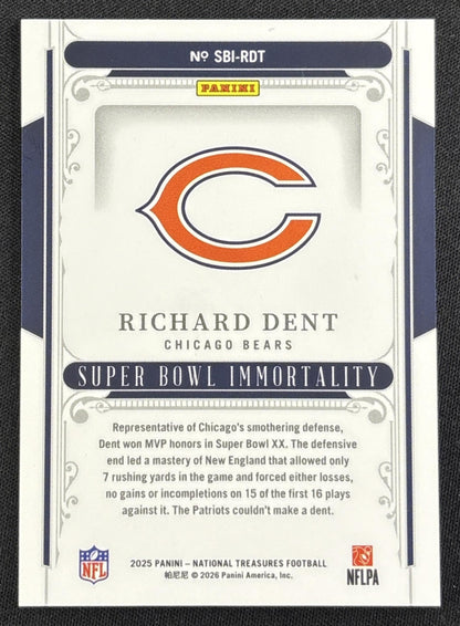 Richard Dent 2025 Panini National Treasures Super Bowl Immortality Holo Silver /25 Bears