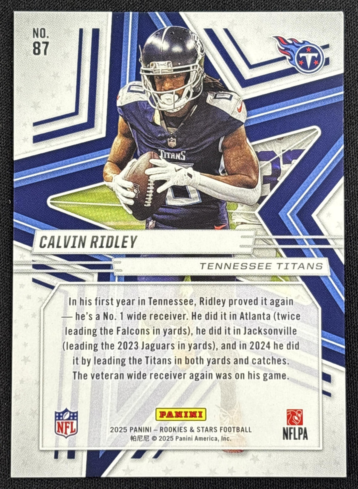 Calvin Ridley 2025 Panini Rookies & Stars True Blue /149 Titans Tennessee Titans