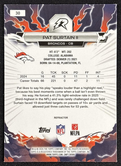 Pat Surtain II 2025 Topps Resurgence Refractor Broncos