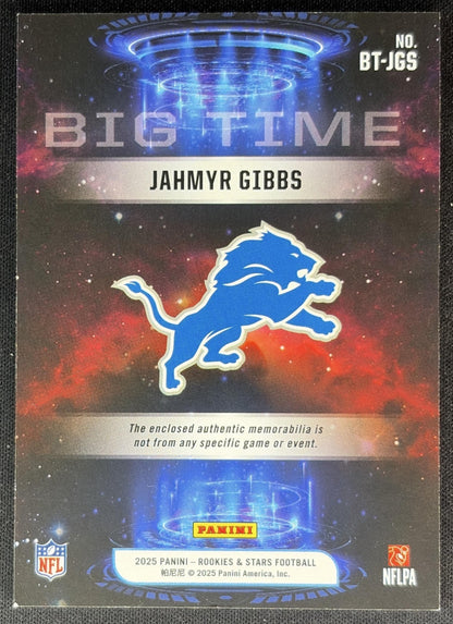 Jahmyr Gibbs 2025 Panini Rookies & Stars Big Time Lions Sports Trading Cards