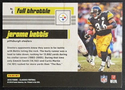 Jerome Bettis 2018 Panini Classics Full Throttle Gold /99 Steelers Sports Trading Cards