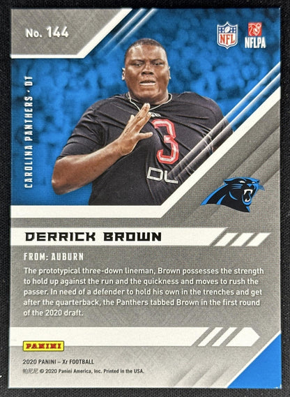 Derrick Brown 2020 XR /199 Rookie Panthers back