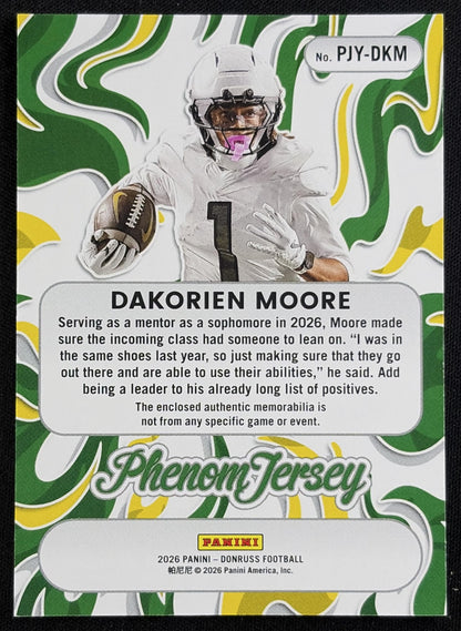 Dakorien Moore 2026 Panini Donruss Phenom Jerseys Ducks