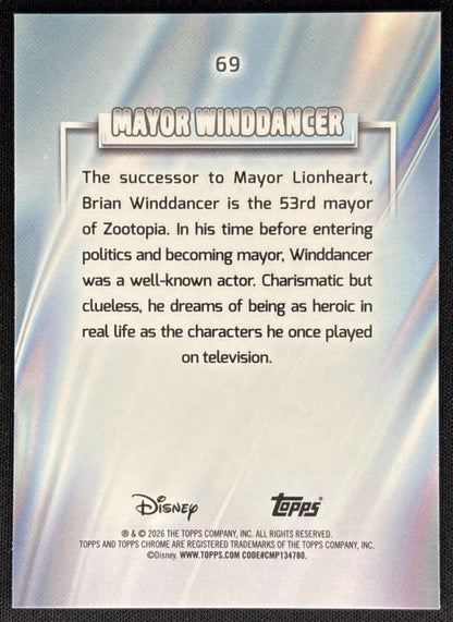 Mayor Winddancer 2026 Topps Chrome Disney Zootopia 2 back
