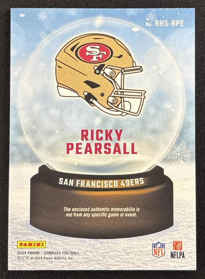 Ricky Pearsall 2024 Panini Donruss Rookie Holiday Sweater 49ers #1