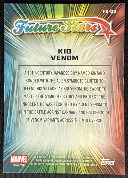 Kid Venom 2026 Topps Chrome Marvel Comics Future Stars back