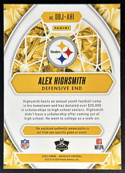 Alex Highsmith 2025 Panini Absolute Draft Diamonds Jersey Steelers
