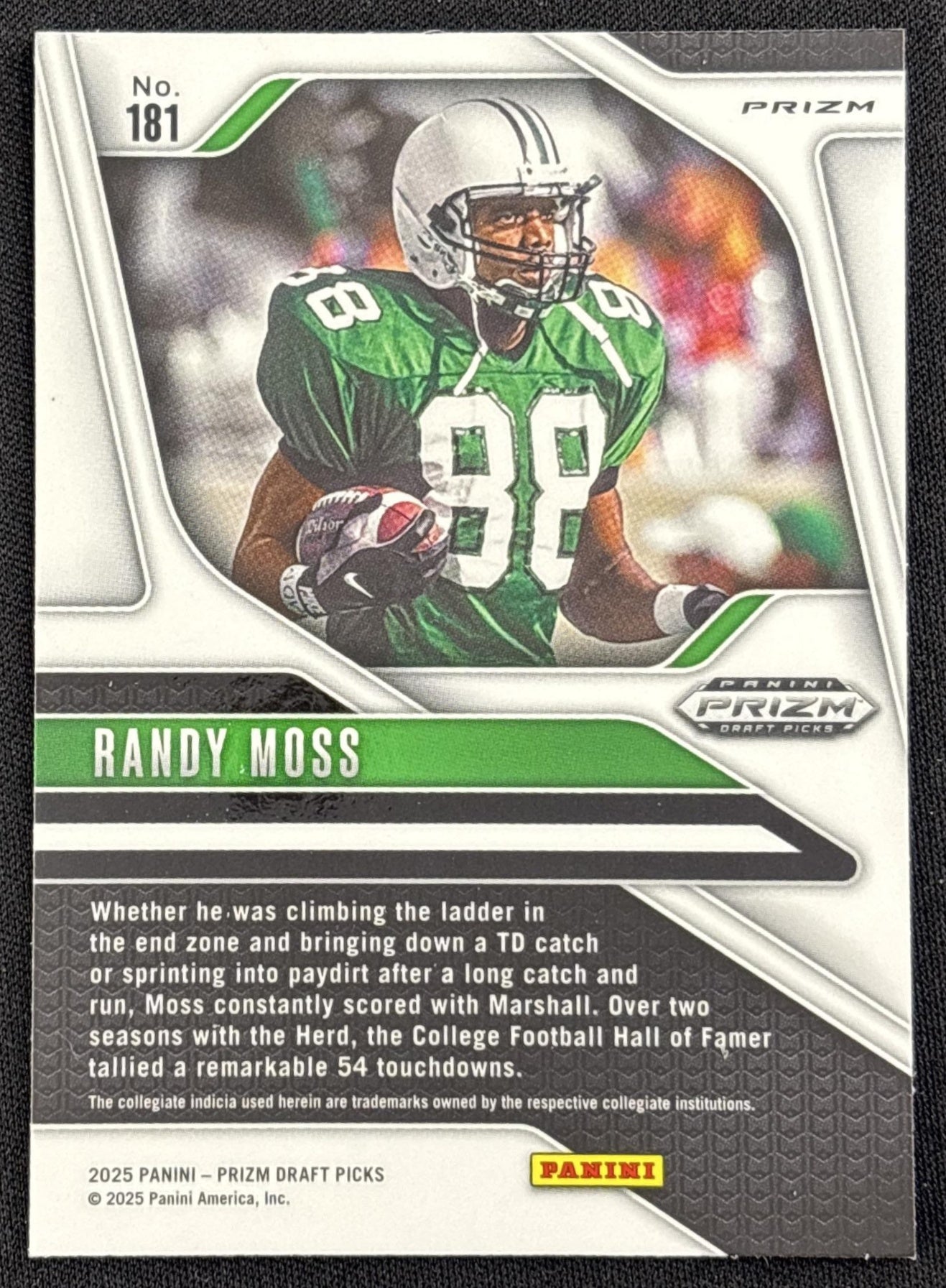 Randy Moss 2025 Panini Prizm Draft Picks Gold Ice Vikings