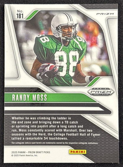 Randy Moss 2025 Panini Prizm Draft Picks Gold Ice Vikings