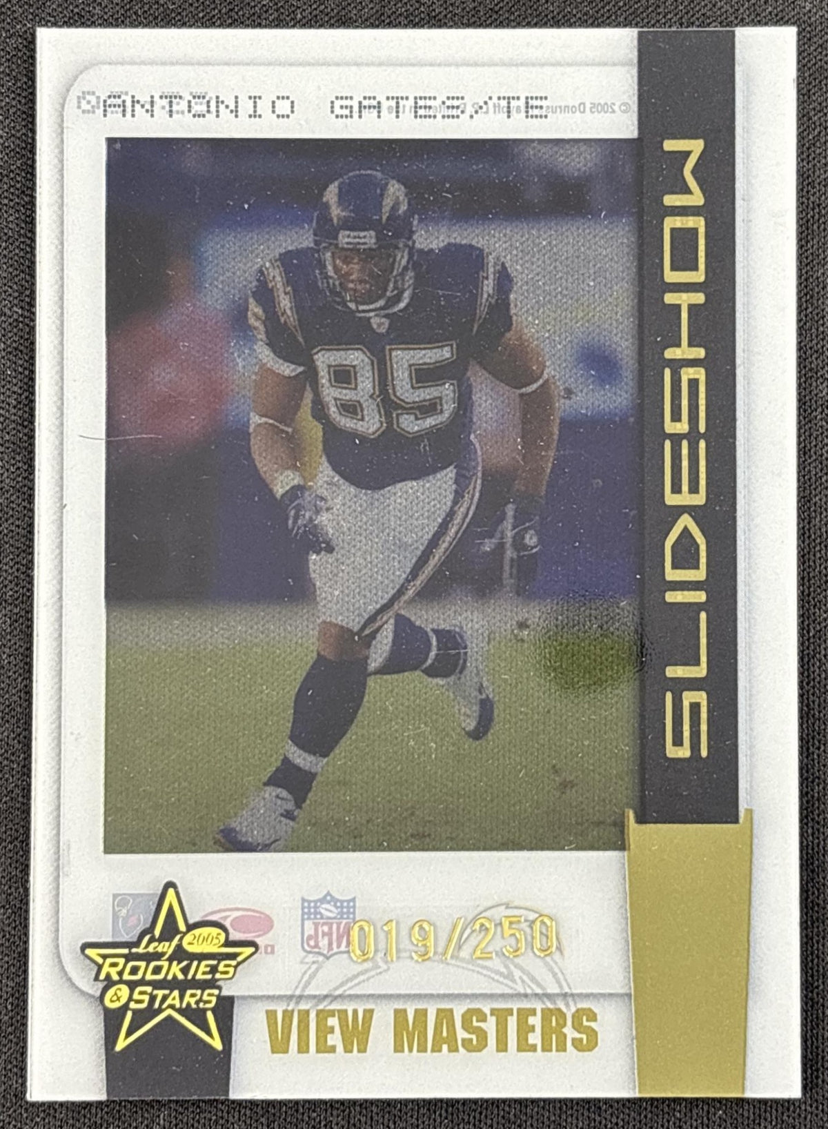 Antonio Gates 2005 Leaf Rookies & Stars Slideshow View Masters /250 Chargers