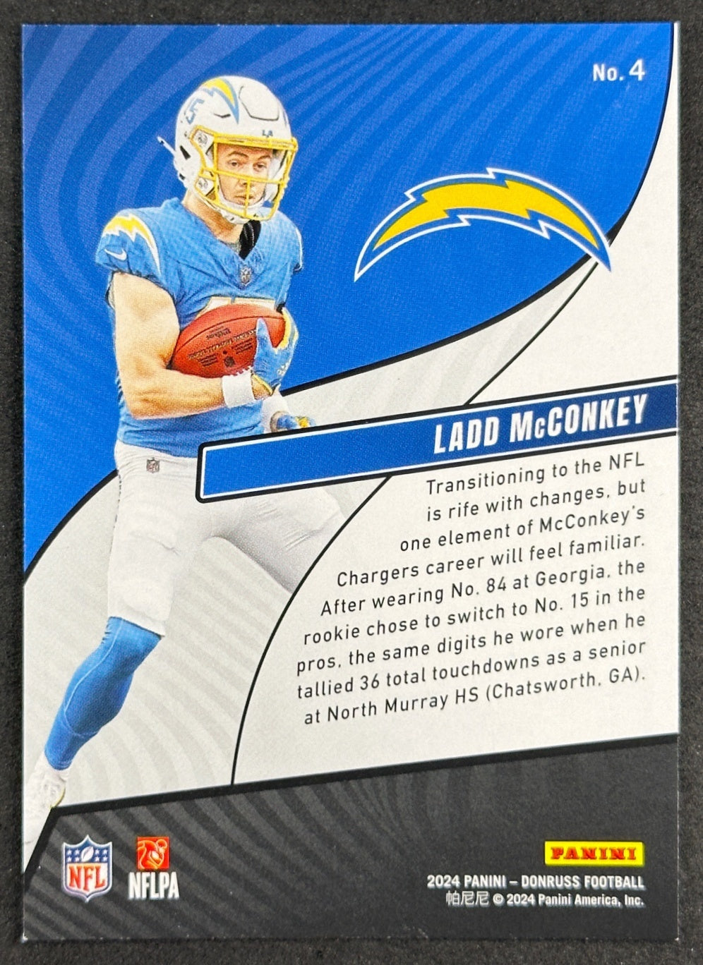 Ladd McConkey 2024 Donruss Rookie Revolution Chargers Sports Trading Card