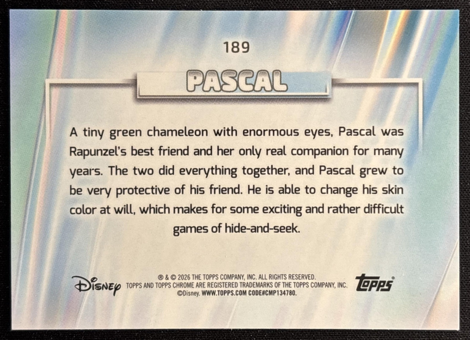 Pascal 2026 Topps Chrome Disney Tangled back