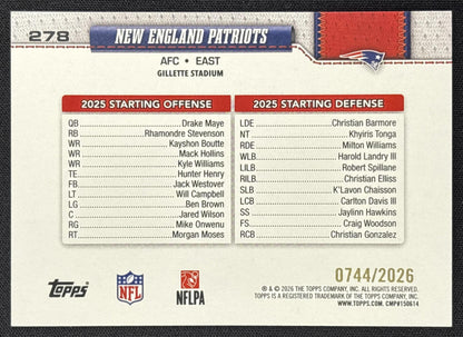 New England Patriots 2026 Topps Gold /2026