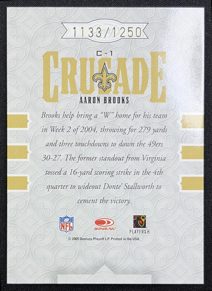 Aaron Brooks 2005 Leaf Rookies & Stars Crusade Red /1250 Saints