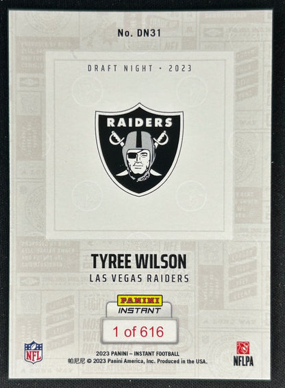Tyree Wilson 2023 Instant NFL Draft Night Raiders back
