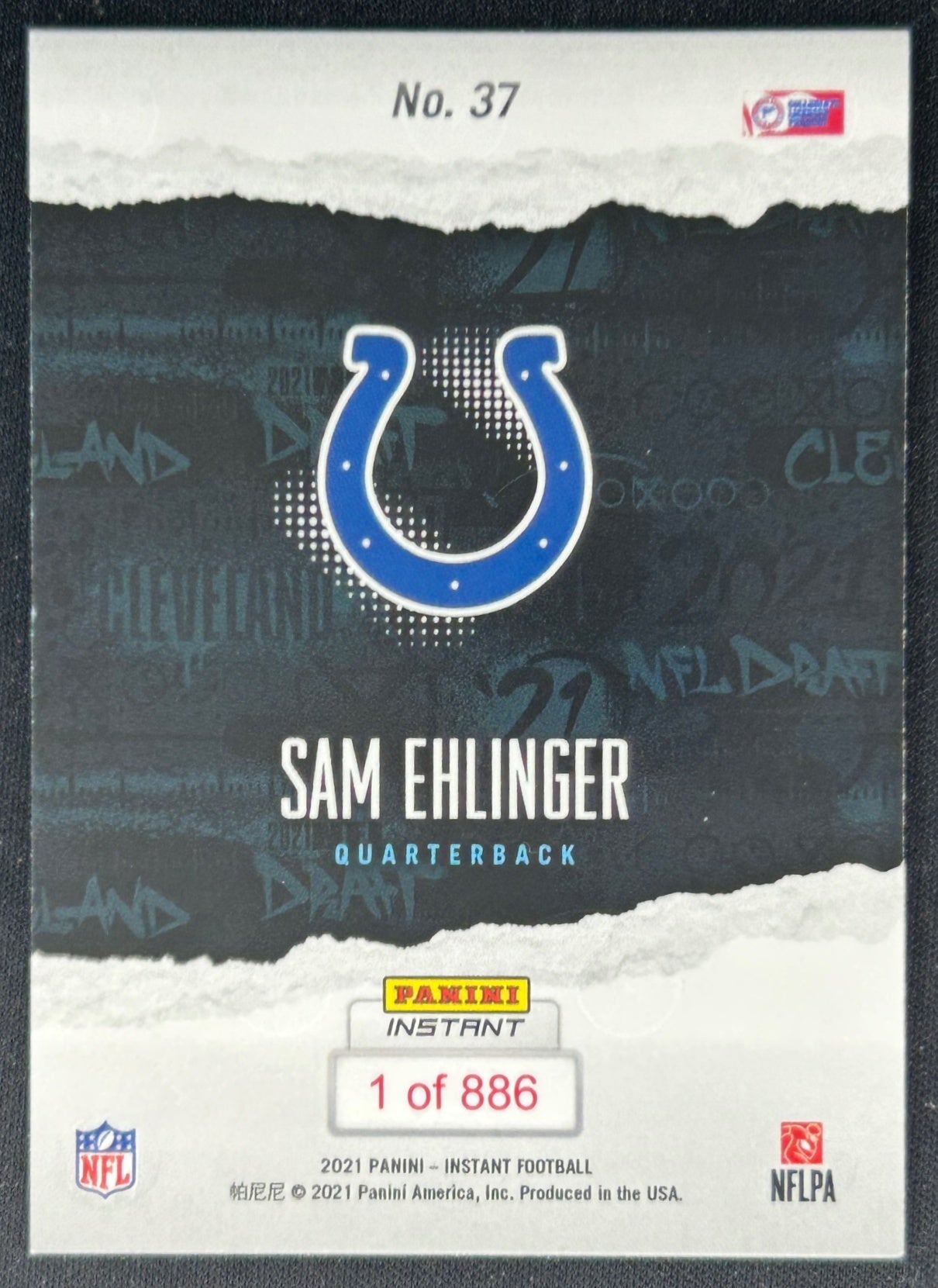 Sam Ehlinger 2021 Panini Instant NFL Draft Night Colts Sports Trading Cards
