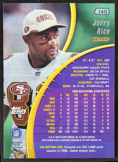 Jerry Rice 1999 Topps Stadium Club 49ers