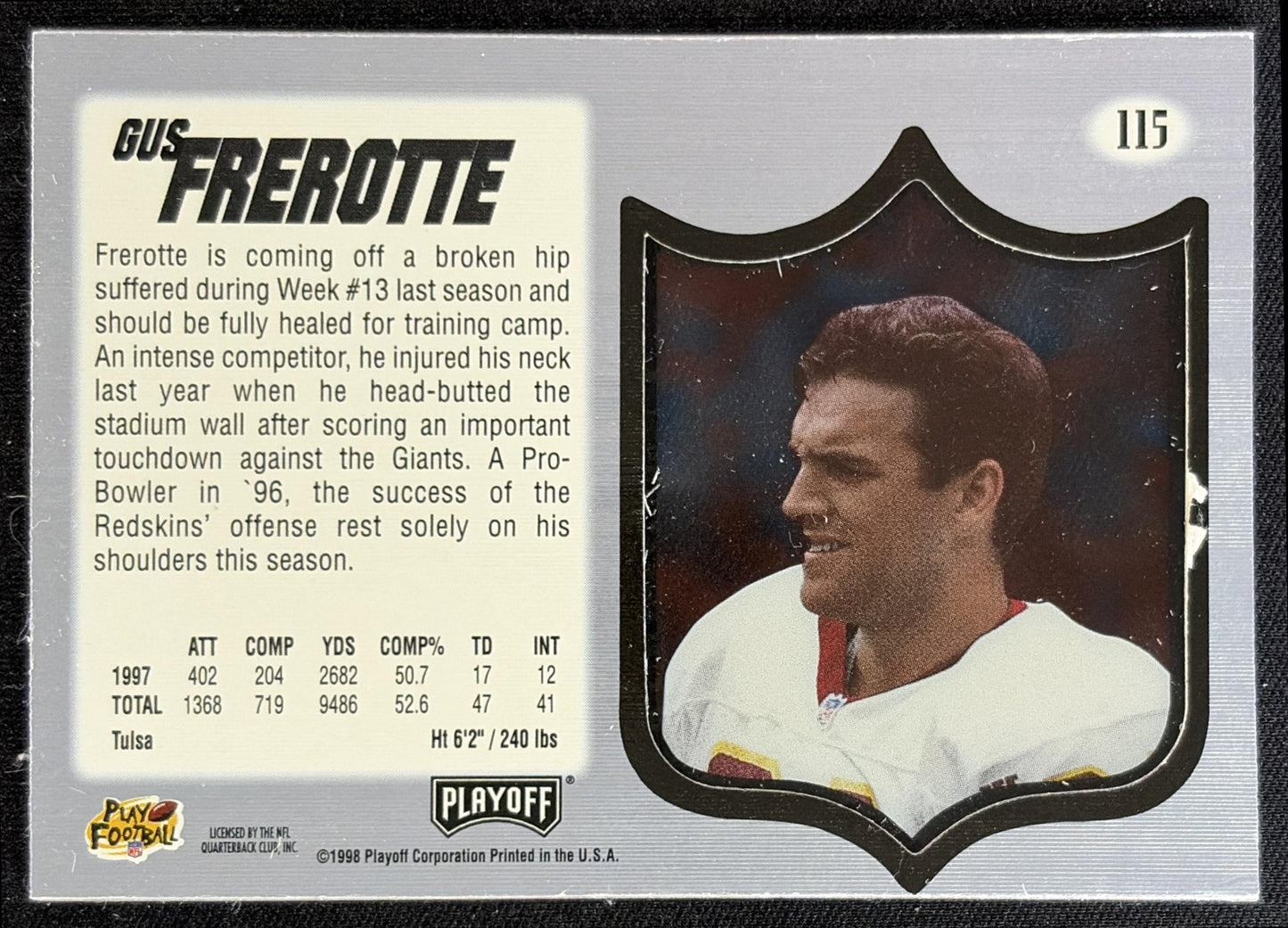 Gus Frerotte 1998 Playoff Absolute SSD Hobby Redskins