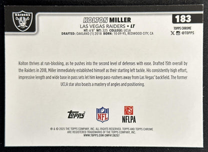 Kolton Miller 2025 Topps Chrome Neon Pulse Refractor Raiders