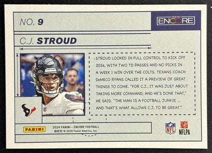 C.J. Stroud 2024 Panini Encore Pinnacle Blue Prints Texans back