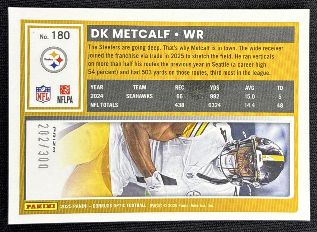 DK Metcalf 2025 Panini Donruss Optic Wave Prizm /300 Steelers