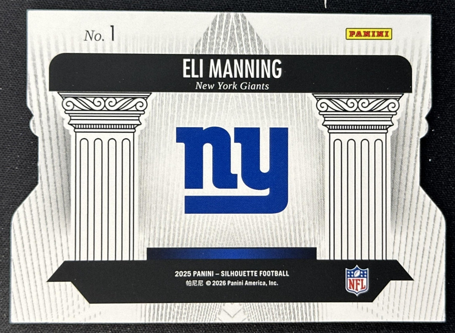 Eli Manning 2025 Panini Silhouette Pillars of the Game Giants