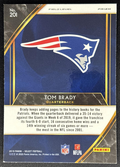 *Damaged* Tom Brady 2019 Panini Select Silver Prizm Patriots Sports Trading Cards