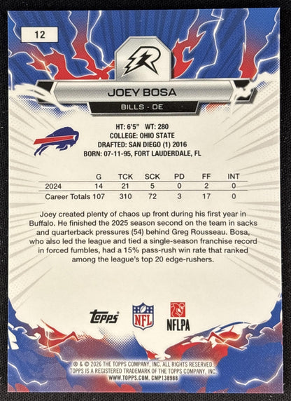 Joey Bosa 2025 Topps Resurgence Bills Buffalo Bills back
